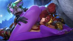 1boy 2girls 3d ahe_gao alexstrasza big_ass big_breasts blizzard_entertainment canine_penis female green_hair horns huge_breasts interspecies light-skinned_female light_skin nude oral oral_sex penis_on_face pinup purple_skin red_hair sex sisters solo thick_thighs vaginal_penetration vaginal_sex voluptuous voluptuous_female warcraft wide_hips worgen world_of_warcraft ysera zentaeron