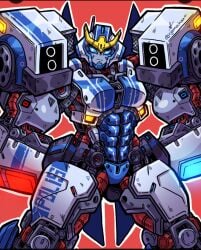 abs alien alien_girl biceps blue_eyes cop larger_female muscles muscular muscular_female robot robot_girl ryzmechaa31 solo strongarm_(transformers) taller_female thick_thighs transformers