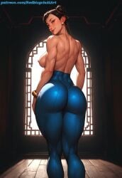 1girls ai_generated ass ass_focus athletic athletic_female back back_muscles back_view bangs belly_button breasts brown_eyes brown_hair chinese chun-li dark_hair female fit fit_female fringe gym_clothes hair_bun hair_buns high_waisted_pants juicy_ass leggings looking_at_viewer looking_back looking_back_at_viewer muscular muscular_female muscular_thighs naked navel navel_visible_through_clothes redbisycle round_butt skin_tight skin_tight_pants sportswear standing street_fighter thick_ass thick_thighs tight_clothes tight_clothing tight_fit tight_pants voluptuous_female yoga_pants