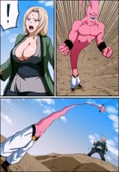 crossover dragon_ball dragon_ball_z khear majin_buu naruto naruto_(series) naruto_shippuden tsunade