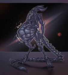 absurd_res alien alien_(franchise) anthro belly dodosh female hi_res sloshing_belly solo stomach_bulge vore xenomorph xenomorph_queen