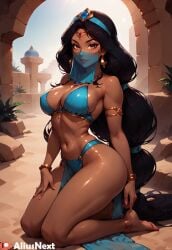 1girls ai_generated aladdin aladdin_(1992_disney_film) aliusnext ass big_ass big_breasts black_body black_hair breasts dark-skinned_female dark_skin disney disney_princess feet female foot_fetish hi_res high_quality highres huge_ass huge_breasts long_hair patreon princess princess_jasmine royalty sweat very_long_hair