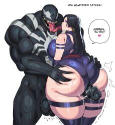 1boy 1girls asolhoe ass ass_grab erection female gigantic_ass gigantic_penis huge_ass huge_cock kissing male male/female marvel penis penis_between_thighs psylocke venom_(marvel)