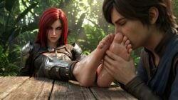 feet feet_focus katarina_(league_of_legends) katarina_du_couteau league_of_legends riot_games tagme