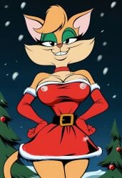 ai_generated catgirl christmas fantomcat female female_only furry tabitha_wildcat xmas