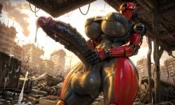 ai_generated assaultron assaultron_(fallout) cum fallout fallout_4 futanari