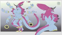 balls boner daikuhiroshiama erection hoopa hoopa_(unbound) male male_only muscles muscular nintendo nude penis pokemon solo solo_male