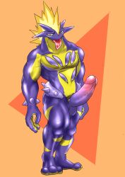 amped_toxtricity anthro balls big_penis boner erection kemonokoko male male_only nintendo penis pokemon scalie solo solo_male tongue_out toxtricity