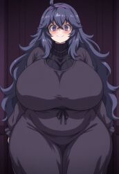 ai_generated civitai clothed clothing fat female gigantic_breasts hex_maniac huge_breasts junihito plump pokemon self_upload solo tagme wide_hips