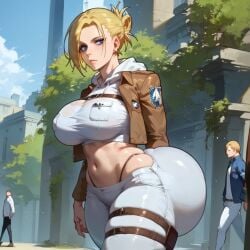 1girls ai_assisted ai_generated annie_leonhardt attack_on_titan big_ass big_breast blonde_hair civitai huge_ass kalagod shiin_(ai_generated) shingeki_no_kyojin solo thick_thighs wide_hips