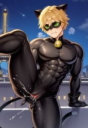 adrien_agreste ai_generated big_breasts cat_noir clothed clothing cum cum_in_ass cum_in_pussy cum_inside cuntboy fingering fingering_from_behind gay large_pecs male_only masturbation miraculous:_tales_of_ladybug_and_cat_noir muscular pussy pussy_juice self_fingering spandex spread_legs spread_pussy suit thick_thighs