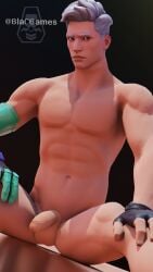 1male 3d 3d_(artwork) 3d_model abs bara big_dick big_penis blacgames blender dick focus_on_penis fortnite fortnite:_battle_royale gay male male_only muscles muscular muscular_male robotic_arm showering solo solo_male tek_(fortnite) watermark white_body white_hair
