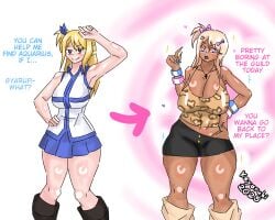 1female 1girls 2d 2d_(artwork) accessories accessory ass bangs big_ass big_breasts big_butt big_hips big_thighs bikini bimbo bimbo_body bimbofication bleached_blonde_hair blonde_female blonde_hair blonde_hair_female boobs_bigger_than_head bra bracelet breasts corruption crop_top different_eye_color dress dyed_hair earrings english_text fairy_tail female female_focus female_only gigantic_breasts gyaru gyaru_gal gyarufication gyarufied heart heart_symbol hypnosis hypnosis keyaruki leopard leopard_print leopard_print_bikini leopard_spots long_fingernails lucy_heartfilia makeup massive_breasts miniskirt obedience personality_change pink_eyes rings school_uniform schoolgirl schoolgirl_uniform seductive seductive_eyes seductive_look shiny_skin signature simple_background skimpy skimpy_bikini skimpy_clothes skirt solo solo_focus sparkles standing tan_body tan_skin tanned_skin text thick_thighs thighs thong transformation twintails twitter_link voluptuous voluptuous_female