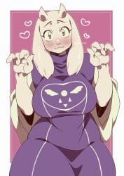 blush deltarune fully_clothed kgim_626 toriel undertale undertale_(series)