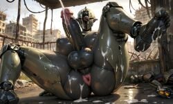 ai_generated assaultron assaultron_(fallout) cum fallout fallout_4 feet futanari