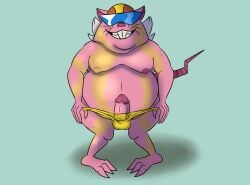 2025 absurd_res anthro belly clothing denki404 erection eyewear genitals hi_res male male_focus mammal master_splinter moobs murid murine nipples overweight overweight_male penis rat rodent simple_background smile solo sunglasses teenage_mutant_ninja_turtles underwear