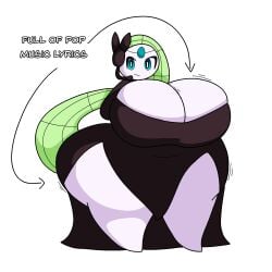 1:1 1:1_aspect_ratio big_ass big_breasts breasts bubble_butt cleavage creatures_(company) female game_freak gen_5_pokemon generation_5_pokemon huge_ass huge_breasts legendary_pokémon legendary_pokemon meloetta mythical_pokemon nintendo pokemon pokemon_bw solo thick_thighs washydarkmode wide_hips