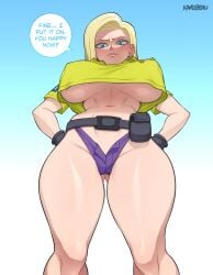 android_18 blonde_hair blue_eyes dragon_ball kameseru thick_thighs