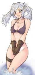 embarrassed embarrassed_nude_female female female_focus fire_emblem lost_clothes pantyless top_only white_hair