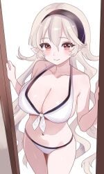 breasts corrin_(female)_(fire_emblem) corrin_(female)_(summer)_(fire_emblem) corrin_(fire_emblem) corrin_(fire_emblem)_(female) corrin_(summer)_(fire_emblem)_(female) doorway female female_only fire_emblem fire_emblem_fates fire_emblem_heroes human n_54 nintendo tagme white_skin