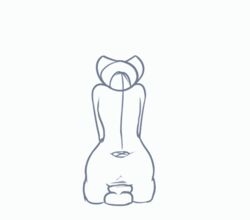 animated anthro anus dildo female feretta knot knotting penetration pussy rear_view sex sex_toy simple_background sketch solo vaginal_penetration vix_(feretta)