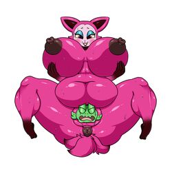 amphibian anal anus ass belly breasts canine cute feline female fox frog larger_female mammal nipples overweight pussy rock-g size_difference telemonster yossi yossi_(telemonster)