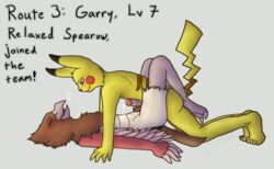 anthro furry male multiple_males nintendo no_humans nsfwlocke onisuzume pikachu pokemon spearow yaoi