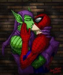 2boys bodysuit costume gay green_goblin jacemoore male male_only marvel marvel_comics smooth_skin spider-man spider-man_(series) yaoi