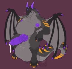anthro balls belly big_balls big_belly big_penis bodily_fluids dragon dripping genital_fluids genitals grey_body hi_res huge_balls huge_belly huge_cock hyper hyper_balls hyper_genitalia knot knotted_penis male mythological_creature mythological_scalie mythology nipples nude_anthro nude_male pecs penis precum precum_drip pregnant pregnant_anthro pregnant_male red_background scalie simple_background sinisterheaven solo wings