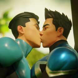 2boys aj_(aj_racer95) aj_racer95 gay invincible kissing male male_only mark_grayson superhero