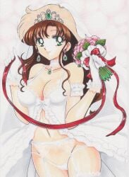 1990s_(style) alluring big_breasts bishoujo_senshi_sailor_moon bridal_lingerie choker cleavage female garter_belt high_res lingerie makoto_kino nekito panties rascal_(n119) retro_artstyle sailor_jupiter tagme toei_animation toonami underwear veil wedding white_panties