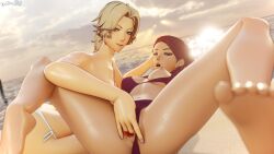 2girls 3d alternate_costume anus anus_peek ass assertive assertive_female back bare_arms bare_back bare_legs bare_shoulders beach bent_over big_ass bikini bikini_bottom bikini_bottom_aside blonde_hair blue_eyes braid breasts brown_eyes brown_hair caress caressing_face catherine_(fire_emblem) collarbone dark-skinned_female dark_skin dochaunt24 female female_only fingering fingering_partner fingering_pussy fire_emblem fire_emblem:_three_houses foot_focus grin half-closed_eyes kneeling legs long_hair medium_breasts medium_hair multiple_girls nail_polish navel nintendo nipples ocean on_back one_breast_out open_mouth outdoors petra_macneary pink_nails ponytail post-timeskip purple_bikini purple_hair purple_swimsuit pussy sex shoulders sideboob sidelocks smile sparring spread_legs stomach student sunset swimsuit teacher teacher_and_student textless_version topless topless_female torogao training underboob vaginal_penetration very_long_hair white_bikini white_swimsuit yuri