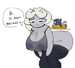 big_ass big_breasts big_thighs cookie_run cookie_run_ovenbreak female_only magpiered mature_female see-through_clothing slice_of_cake talking_to_viewer thigh_highs truffle_cookie