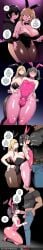 1girls 2boys :>= ai_assisted ai_generated aroused balls behind_another big_breasts big_penis black_eyes black_hair black_hoodie blonde_hair blowjob_face breasts bulge bulge_through_clothing bulges_touching bunny_girl bunnysuit child_bearing_hips comic dark-skinned_male dark_skin embarrassed english_text femboy feminine_body feminine_male feminization green_eyes hands_on_another's_hips hands_on_another's_legs high_heels high_resolution highres hoodie kneeling_oral_position lipstick_on_penis long_hair looking_up medium_hair muscular night_club on_knees oral oral_sex original original_artwork original_character otoko_no_ko pantyhose pink_bunnysuit pink_high_heels pink_pantyhose pussy_outline saliva_drip saliva_on_penis scarabb self_upload shiny_skin sissy smug startled steamy strip_club sunken_cheeks text thick_thighs thighs tights tomgirl trap twintails watermark wide_hips