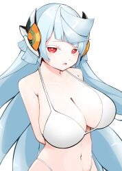 adamski_s-rank_space arms_behind_back bikini duel_masters duel_masters_play's highleg_bikini huge_breasts looking_at_viewer open_mouth