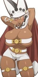 1:2 1girls 2024 alpha_channel dark_skinned_female female for_sticker_use guilty_gear guilty_gear_xrd manyakis no_background one_eye_closed orange_eyes png pose ramlethal_valentine sticker_template transparent_background transparent_png white_hair