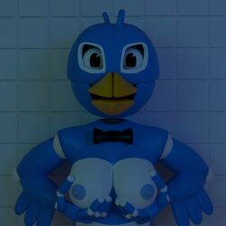 1girls breast_squeeze breasts buillk8 fazbear_fanverse five_nights_at_freddy's jolly naked_female only_female tweetie_(jolly)