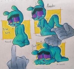 1girls 2025 alien alien_girl brawl_stars eve_(brawl_stars) female green_body highres non-human traditional_media_(artwork)