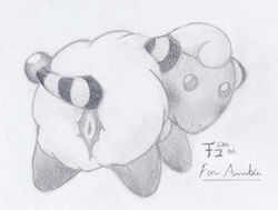 chu female feral mareep monochrome nintendo pokemon pussy video_games