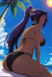1boy1girl ai ai_generated ass ass_focus asshole bleach bleach:_the_thousand-year_blood_war cum cum_in_ass cum_in_pussy cum_in_pussy cum_inside from_behind goonimeai naked naked_female penetration purple_hair pussy pussy_lips sex shihouin_yoruichi shihouin_yoruichi spreading squatting vagina vaginal_penetration vaginal_sex