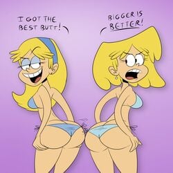 2girls ass ass_cleavage butt_crack carol_pingrey contest eyeshadow lori_loud scobionicle99 straight_hair the_loud_house