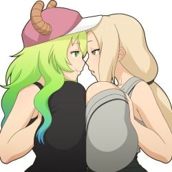 2girls alternate_version_available bare_arms bare_shoulders big_breasts blonde_hair blue_highlights boruto:_naruto_next_generations breast_grab breast_press breast_squeeze breast_squish breasts brown_eyes busty cap clothed clothing crossover dragon_girl dragon_horns female female/female female_focus female_only fully_clothed green_hair hair_ribbon hat headwear hi_res high_resolution highres horn horns kimono kobayashi-san_chi_no_maidragon large_breasts light-skinned_female light_skin looking_at_another looking_at_partner lucoa lucoa_(maidragon) manyakis mature mature_female milf miss_kobayashi's_dragon_maid naruto naruto:_the_last naruto_(classic) naruto_(series) naruto_shippuden open_mouth pale-skinned_female pale_skin ponytail quetzalcoatl_(dragon_maid) ribbon shounen_jump sleeveless sleeveless_shirt tied_hair transparent_background tsunade voluptuous voluptuous_female wavy_hair yukata yuri
