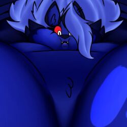 1girls anthro big_breasts blue_body blue_fur blue_hair blueberry_inflation breasts cleavage ears female furry hair hellhound helluva_boss huge_breasts hyper_breasts inflation long_hair loona_(helluva_boss) mad_n_evil red_sclera tagme white_eyes wolf wolf_girl