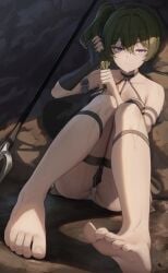 1girls adult adult_female ankles bare_arms bare_breasts bare_calves bare_chest bare_hands bare_knees bare_nipples bare_shoulders bare_skin bare_soles bare_tits bare_toes barefoot calves collarbone elbows exposed_arms exposed_breasts exposed_chest exposed_nipples exposed_shoulders exposed_skin exposed_tits exposed_toes feet feet_focus female female_focus female_only foot_fetish foot_focus full_body green_hair green_hair_female groin hair_between_eyes half-closed_eyes high_resolution highres knees lean_figure legs long_hair looking_at_viewer mature mature_female narrow_waist ponytail purple_eyes purple_eyes_female shoulders side_ponytail sitting slender_body slender_waist slim_waist soaked soaked_clothes soles solo sousou_no_frieren thick_thighs thighs toes ubel_(sousou_no_frieren) unnunal_(unneonal) wet wet_bikini wet_body wet_clothes wet_clothing wet_hair wet_legs wet_skin wet_thighs