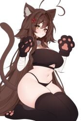 1girls big_breasts cat_costume catgirl female sky_(skyaboveme) skyaboveme