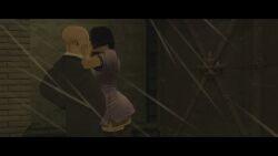 agent_47 asian asian_female balcony big_breasts black_hair breasts brothel chinese_female cleavage female forced_prostitution foreplay hitman hitman_contact_(2004) io-interactive kissing mei_ling_(hitman_contact) prostitution rain raining sexy_clothing short_hair whored wood_floor