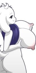 1girls absurd_res alternate_version_available areola areolae ass ass big_ass big_breasts big_butt black_eyes bovid bovid_humanoid breast_milking breasts breasts caprine caprine_humanoid color colored female floppy_ears furry furry_only horns lactating lactation lactation manyakis milking_self nipple_milking nipples no_humans pink_areola pink_areolae pink_nipples purple_shirt self_fondle self_milking shirt shirt_lift shirt_up toriel transparent_background undertale white_body white_fur
