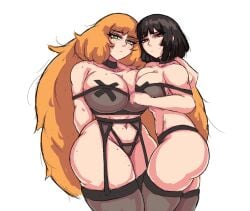 2girls ishmael_(limbus_company) limbus_company littleteze project_moon ryoshu_(limbus_company) yuri