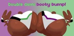 2boys anthro ass ass_to_ass big_ass breathotter cocoa_the_bunny femboy furry furry_only gigantic_ass huge_ass hyper_ass large_ass looking_back male male_only mammal rabbit thick_thighs wide_hips