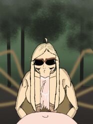 arachne blonde_hair blowjob breasts spider_girl